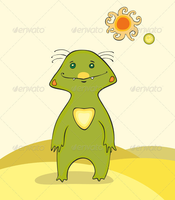 Green Alien Desert - Animals Characters