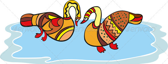 Goose Couple - Animals Characters