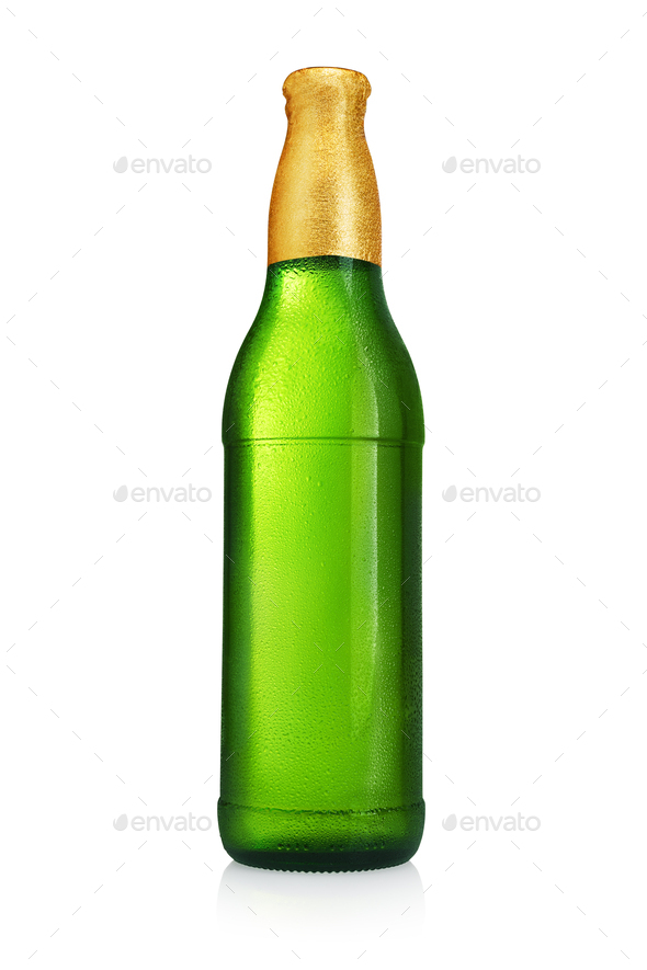 Download Green Beer Bottle Without Label Isolated On White Background Stock Photo By Ha4ipuri