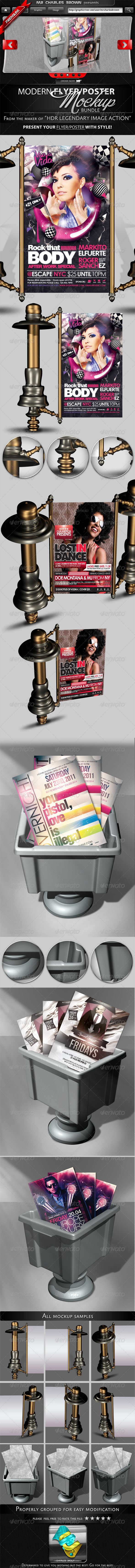 Modern 3D Flyer and Poster Mockup Bundle - Flyers Print