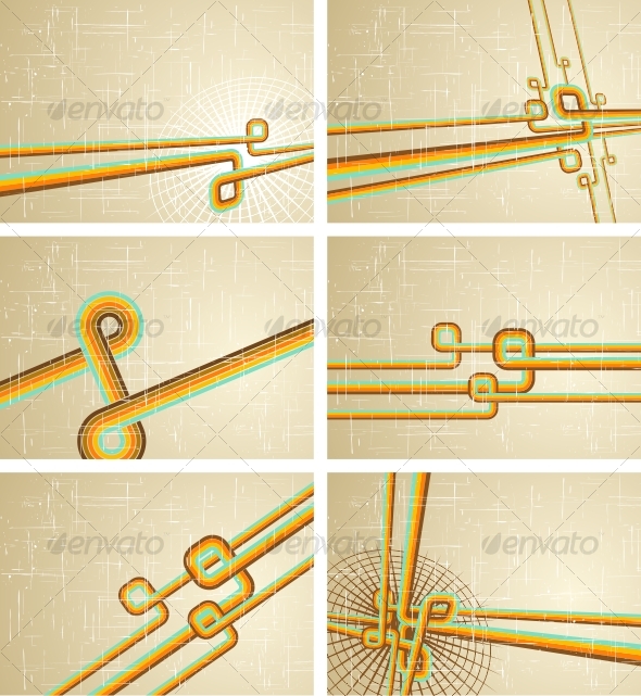 Collection of retro grunge backgrounds - Backgrounds Decorative