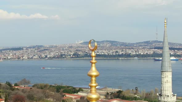 Hagia Sophia Crescent Aerial Shot alt