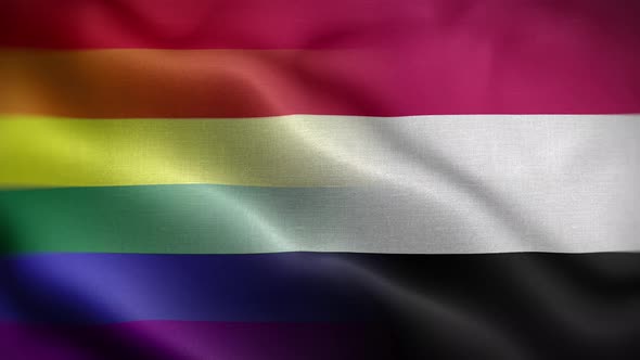 LGBT Yemen Flag Loop Background 4K