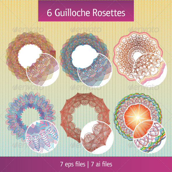 Guilloche Rosettes - Decorative Vectors