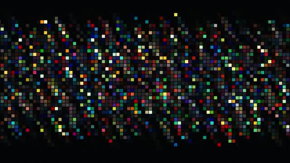 Rows of multicolored rectangles flickering across the screen alt