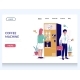 Coffee Machine Vector Website Landing Page Design
