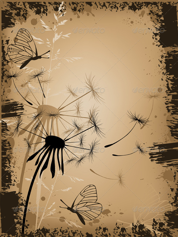 Grunge Floral Background - Backgrounds Decorative