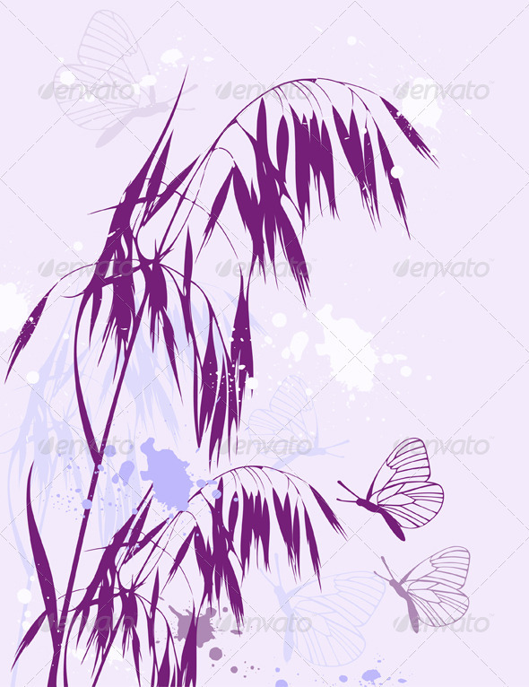 Violet Abstract Floral Background - Flowers & Plants Nature