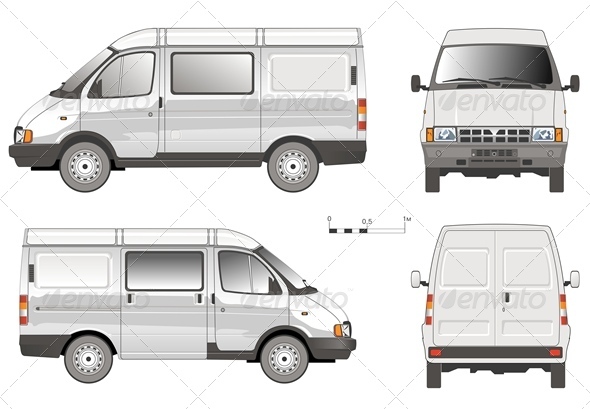 Vector Delivery Cargo Van - Man-made Objects Objects