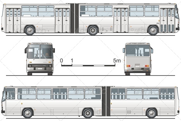 Vector Articulated Public Bus - Man-made Objects Objects