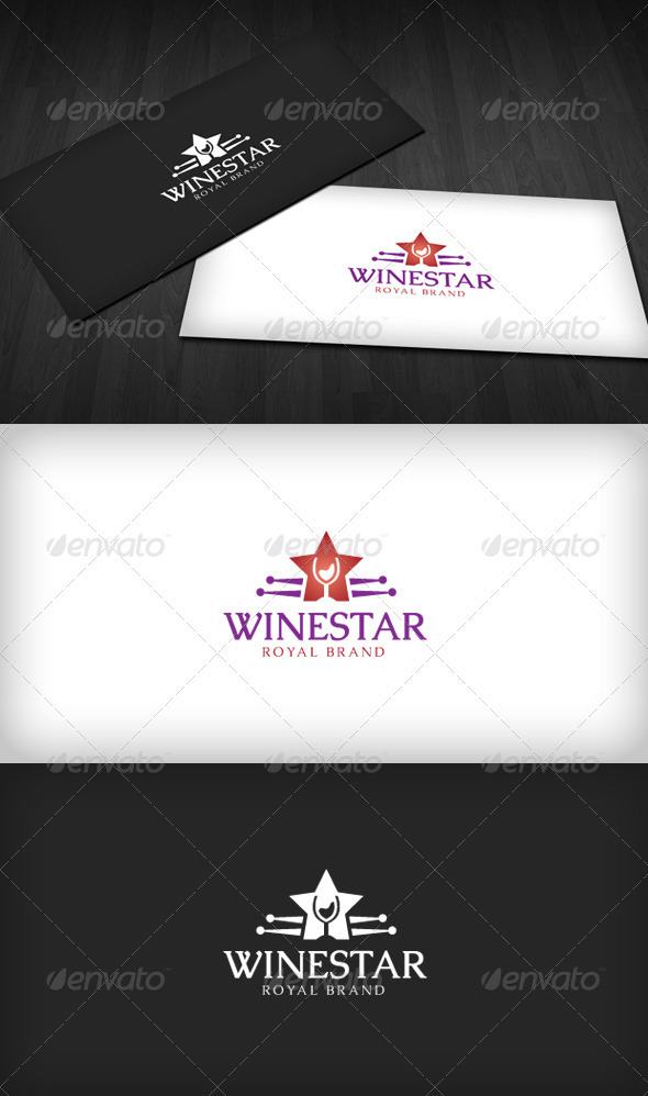 Wine Star Logo - Objects Logo Templates