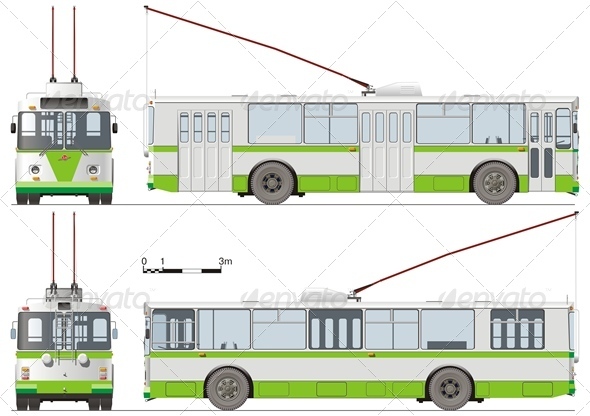 Vector Trolleybus - Man-made Objects Objects