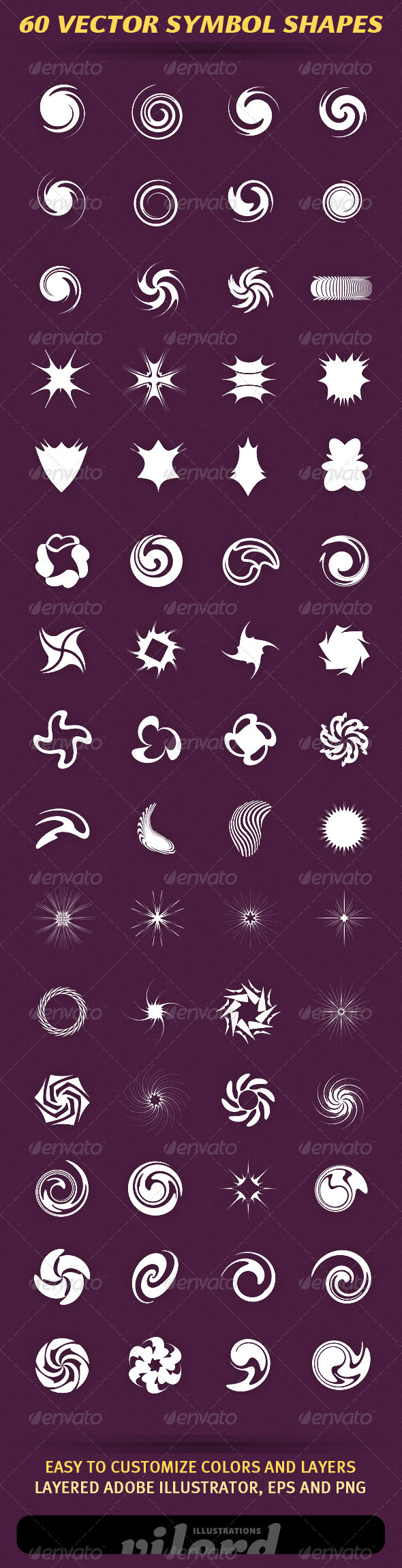 60 Vector Symbol Shapes - Decorative Symbols Decorative