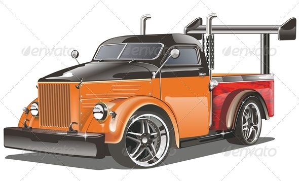 Vector Retro Hotrod - Man-made Objects Objects