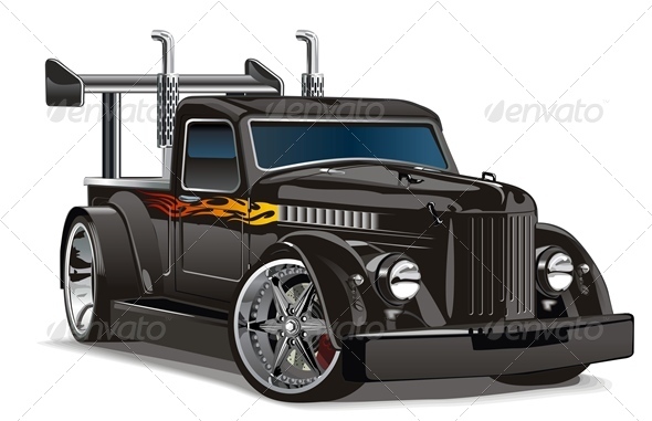 Vector Retro Hotrod - Man-made Objects Objects