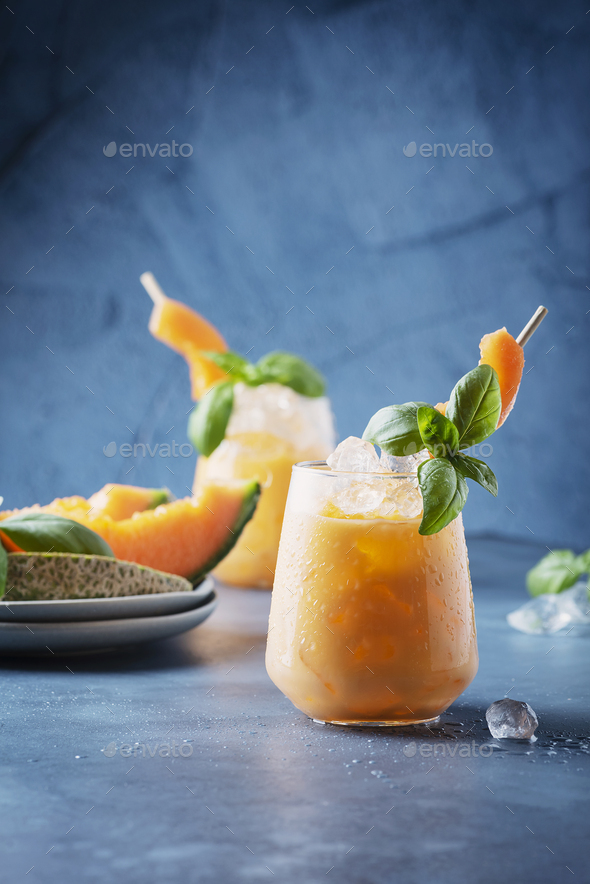 Sweet summer liquor with melon - Stock Photo - Images