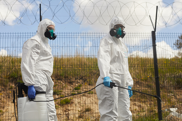 Disinfection Workers in Military - Stock Photo - Images