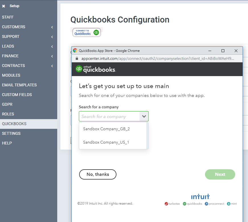QuickBooks module for Perfex CRM - Synchronize Invoices, Payments and Expenses - 1