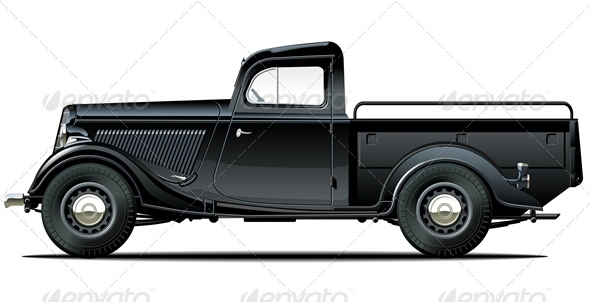 Vector Retro Pickup - Man-made Objects Objects