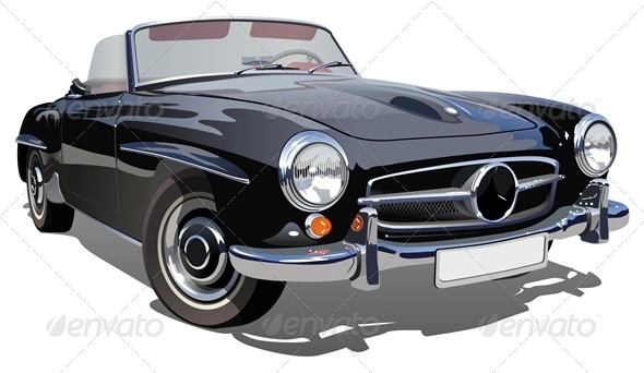 Vector Retro Luxury Car - Man-made Objects Objects