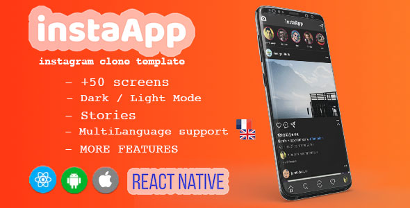 instaApp - instagram clone with stories (react native)