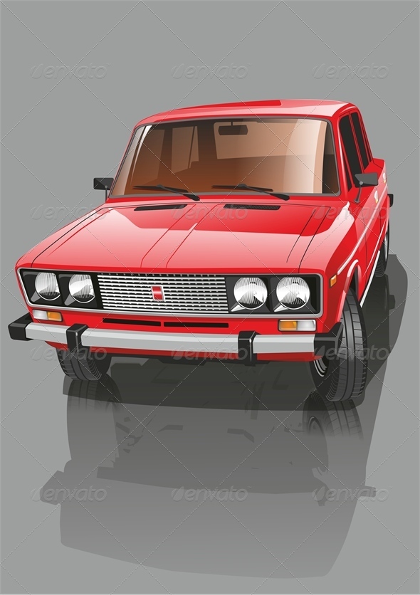 Vector Red Car - Man-made Objects Objects