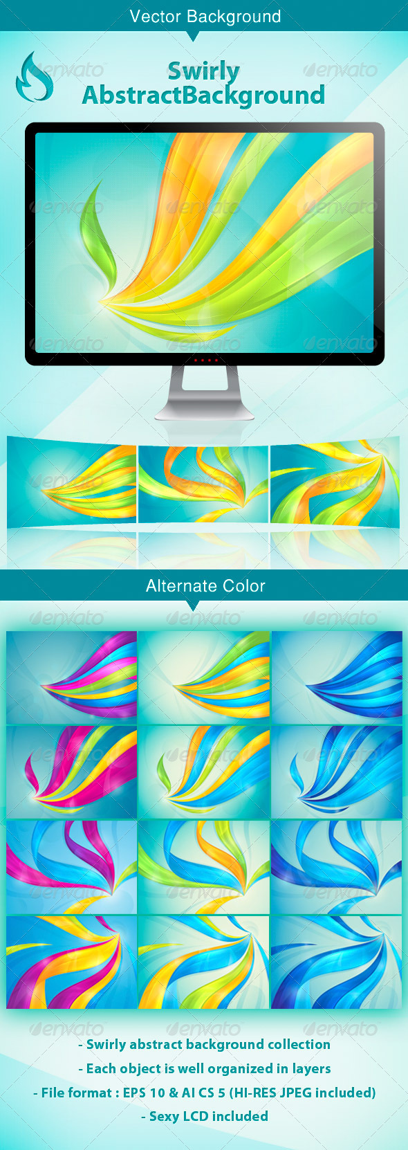 Swirly Abstract Background - Backgrounds Decorative