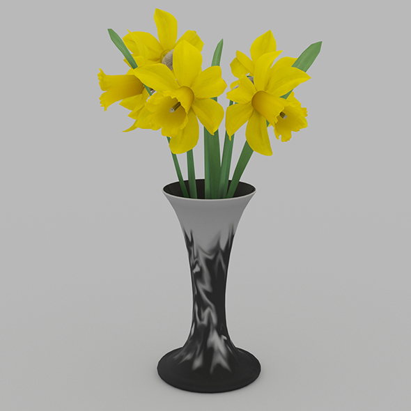 Vase and narcissus - 3Docean 23016867