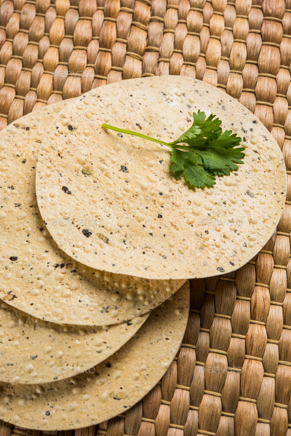 Papadum / Roasted Crackers / Papad Stock Photo by stockimagefactory