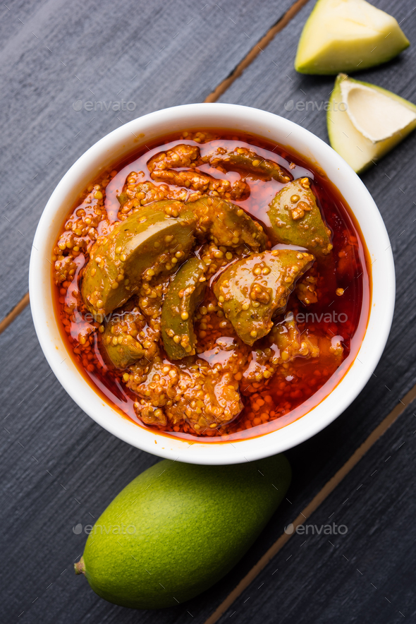 Indian Style Mango Pickle / Aam Ka Achar / Kairi Loncha Stock Photo by ...
