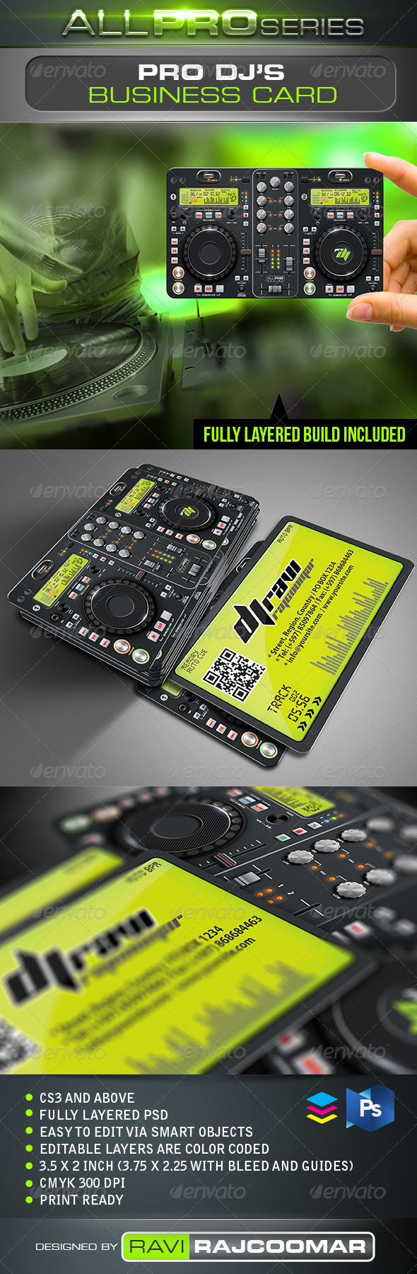 Pro DJ Business Card - Industry Specific Business Cards