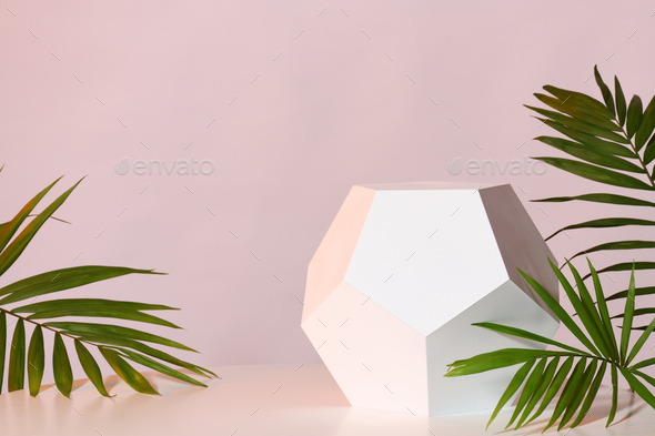 Mockup with geometric stand - Stock Photo - Images