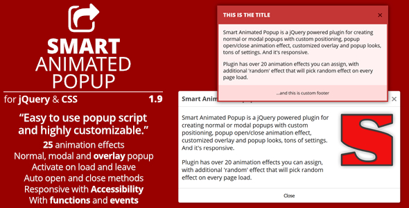 Smart Animated Popup - jQuery Popups Plugin - Preview Image
