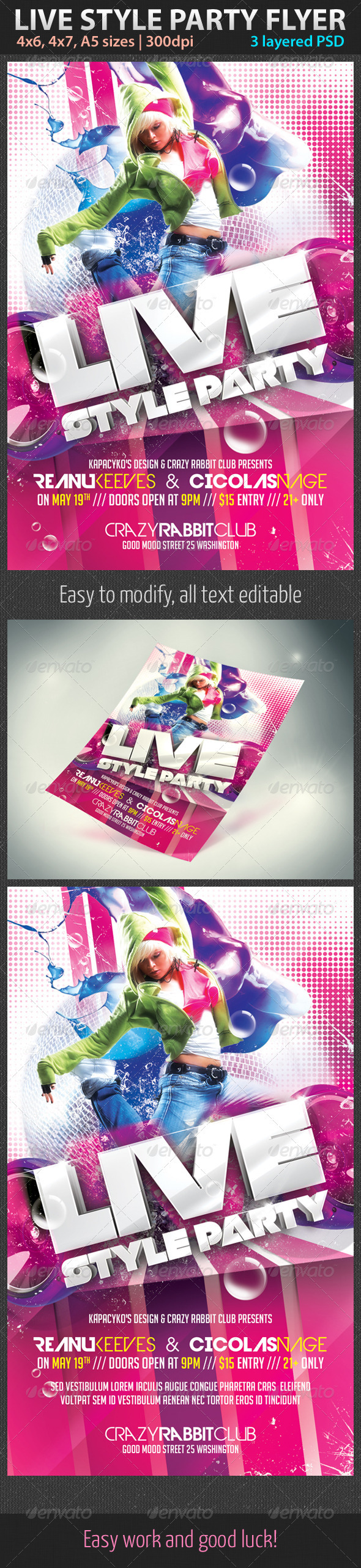 Live Style Party Flyer - Clubs & Parties Events