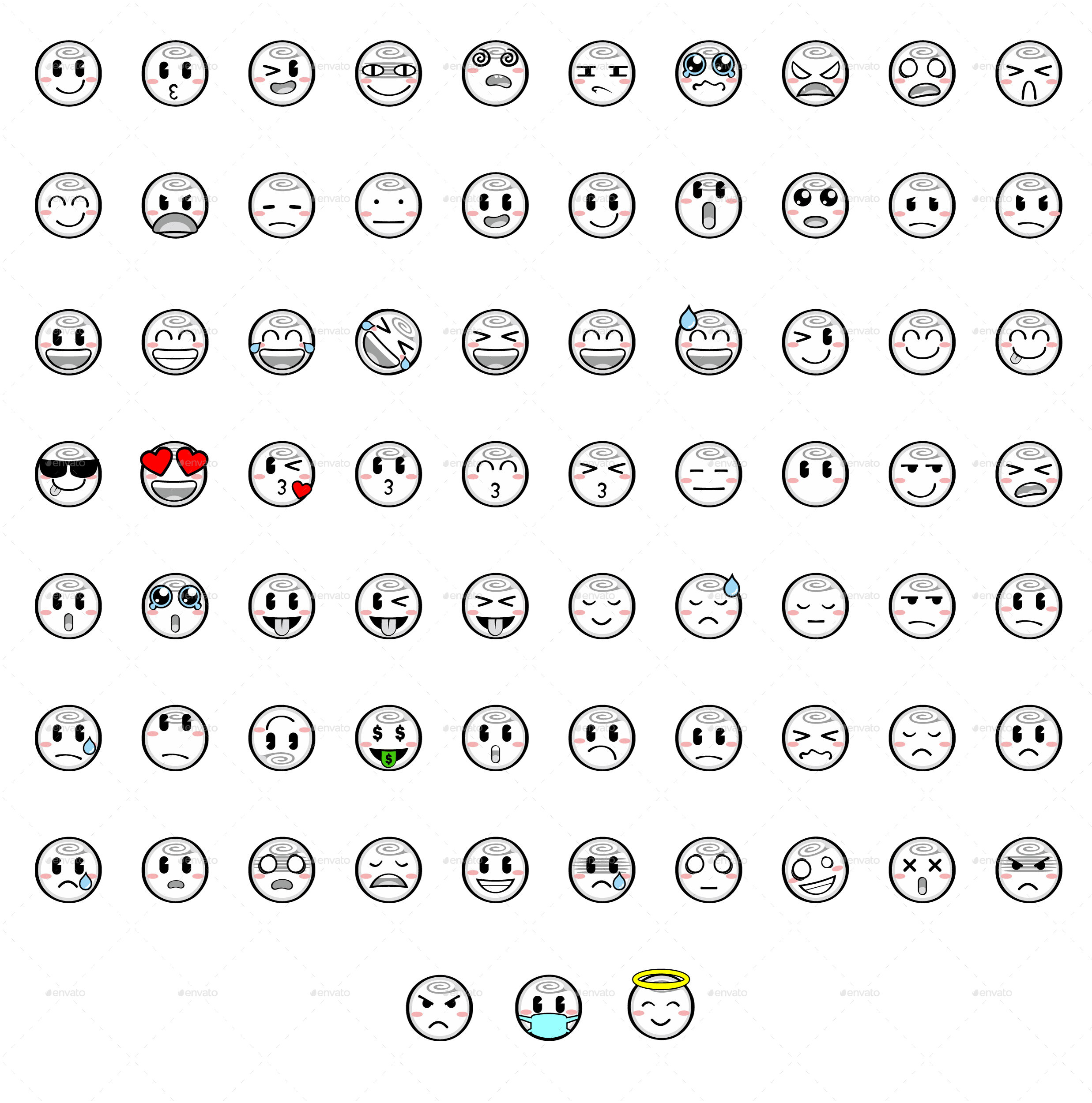 Four Elements Creation Kit & Emoticon, Vectors GraphicRiver