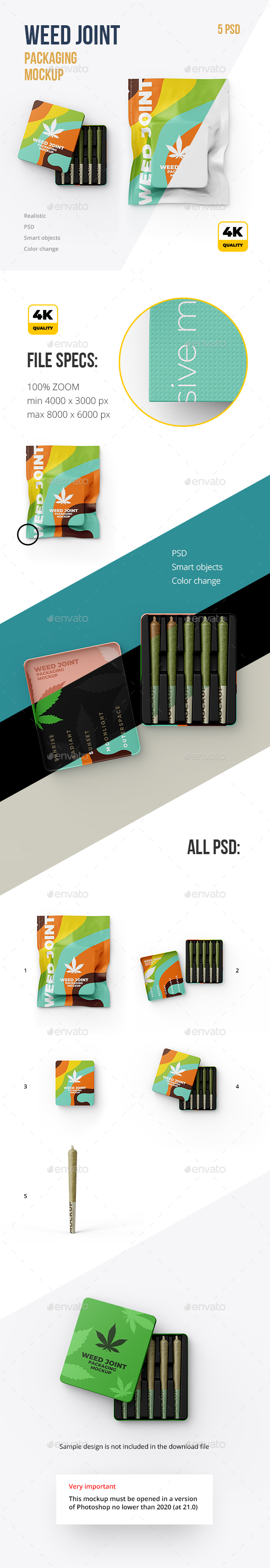 Download 5 Psd Weed Joint Packaging Mockup By Mock Up Ru Graphicriver