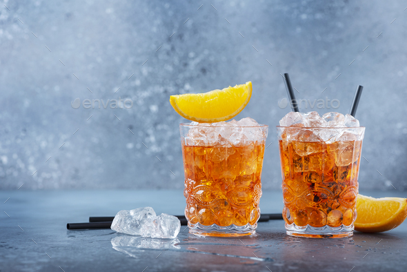 Two glasses of a traitional Italian cocktail - Stock Photo - Images