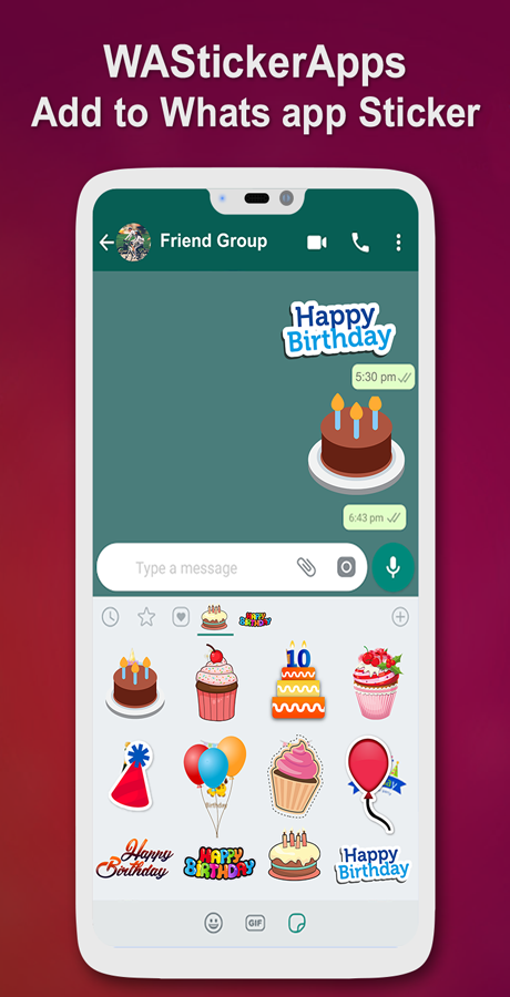 Birthday Chat Stickers For Whatsapp Free Wastickers Android App Admob Facebook By Technobyteinfotech