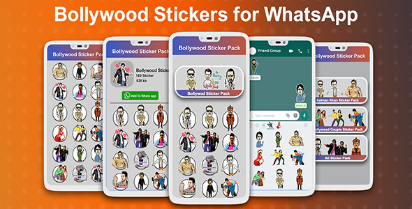Bollywood stickers for WhatsApp 2020 | Free WAStickers - Android App + Admob + Facebook