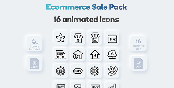 Ecommerce Sale Animated Icons Pack