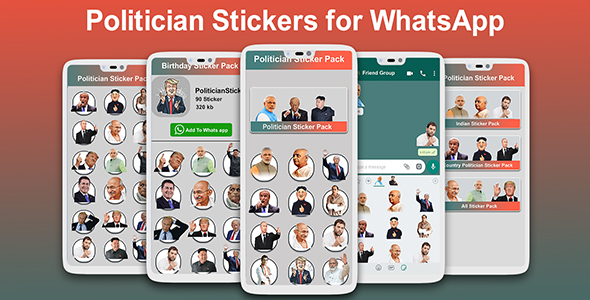 Politician stickers for WhatsApp 2020 | Free WAStickers - Android App + Admob + Facebook