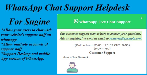 WhatsApp Chat Support Helpdesk For Sngine