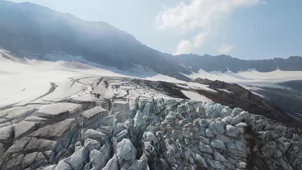 large glacier in the mountains