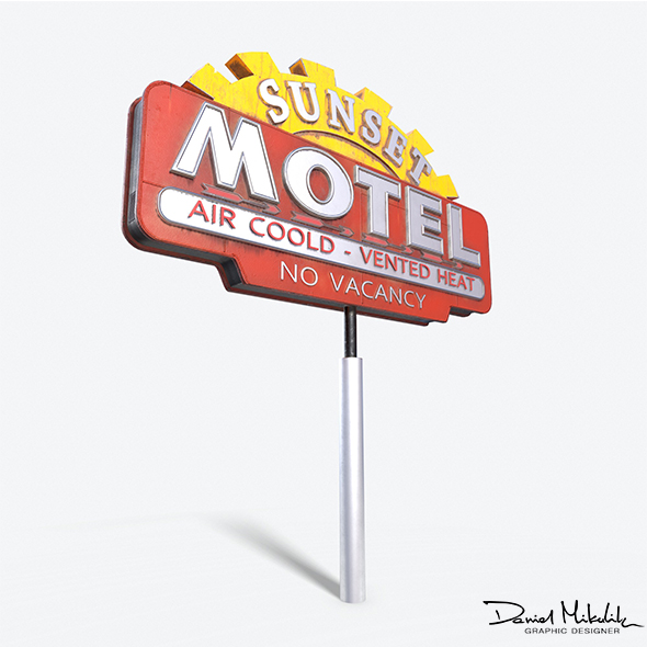 Motorway Motel Sign - 3Docean 27190473