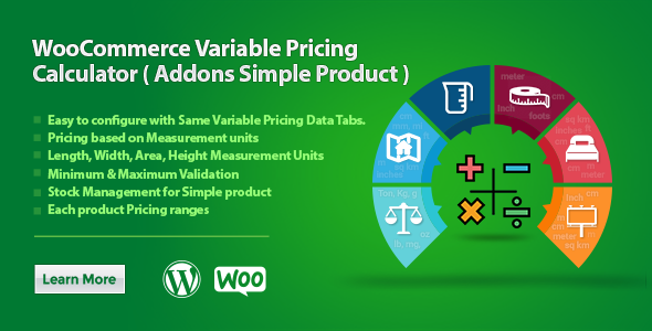 WooCommerce Variable Pricing Calculator (Addons Simple Product)