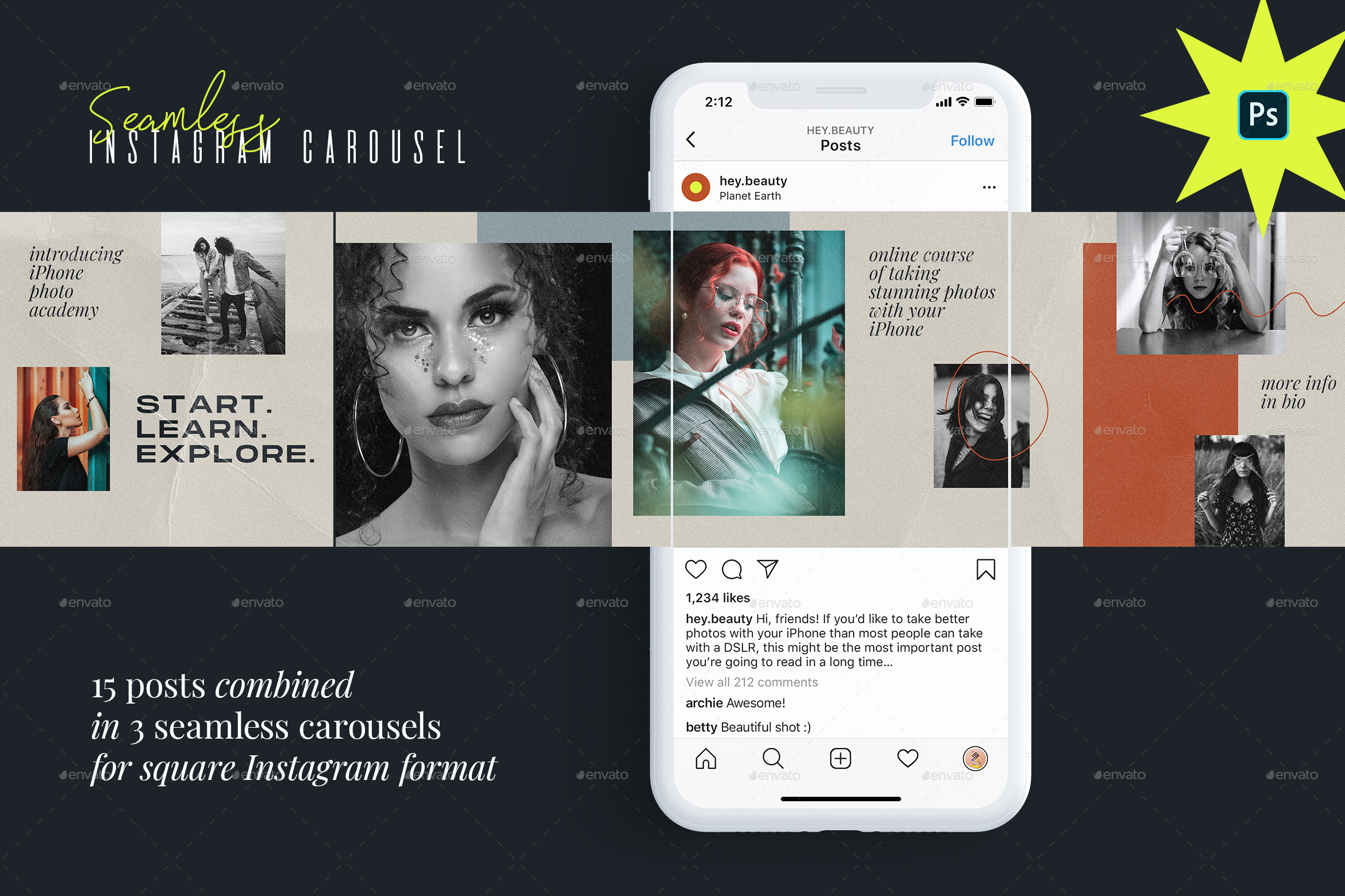 Seamless Instagram Carousel by Sko4 | GraphicRiver