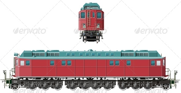 Vector detailed Locomotive - Man-made Objects Objects