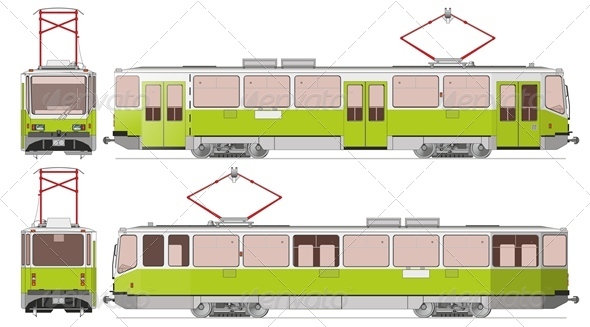 Vector City Tram - Man-made Objects Objects