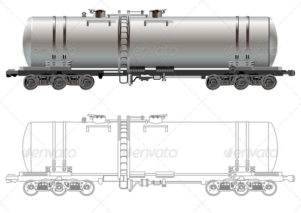 Vector Tanker Car - Man-made Objects Objects