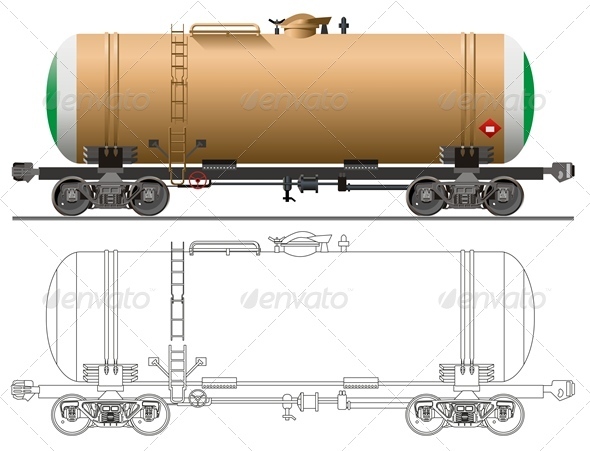 Vector Tanker Car - Man-made Objects Objects